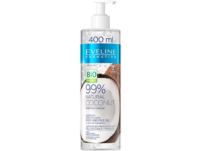 EVELINE COSMETICS 99% NATURAL Coconut Łagodząco-Rewitalizujący Żel do ciała i twarzy interakcje ulotka żel  400 ml