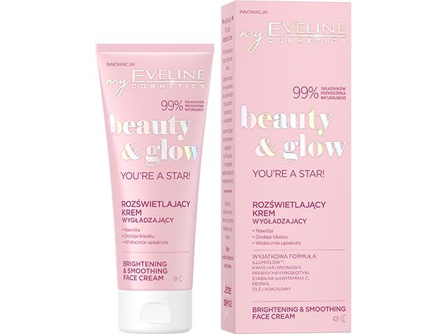 EVELINE COSMETICS BEAUTY& GLOW Rozświetlający Krem wygładzający interakcje ulotka   75 ml