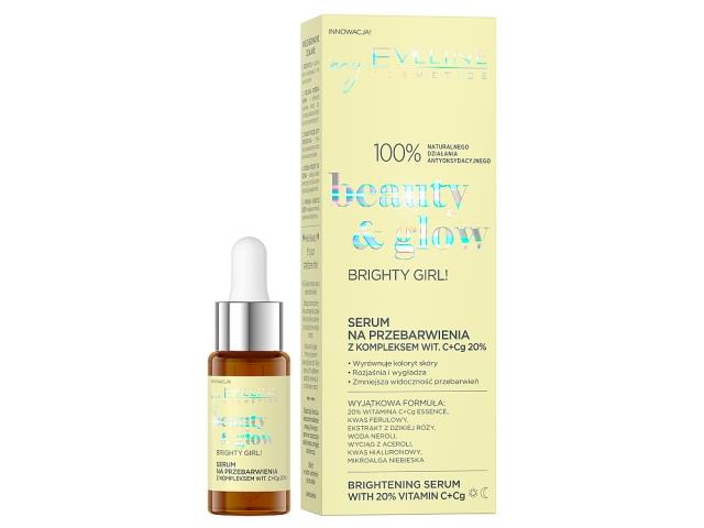 EVELINE COSMETICS BEAUTY & GLOW Serum na przebarwienia z kompleksem wit. C + Cg 20% interakcje ulotka   18 ml