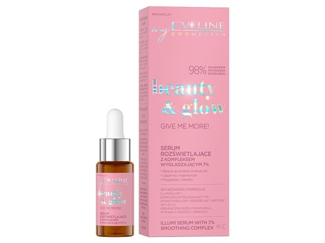 EVELINE COSMETICS BEAUTY & GLOW Serum rozświetlające z kompleksem wygładzającym 7% interakcje ulotka serum - 18 ml