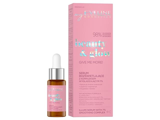 EVELINE COSMETICS BEAUTY & GLOW Serum rozświetlające z kompleksem wygładzającym 7% interakcje ulotka   18 ml