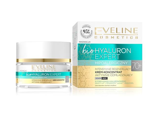 EVELINE COSMETICS BIO HYALURON EXPERT Intensywnie Regenerujący Krem-Koncentrat 70+ interakcje ulotka krem  50 ml