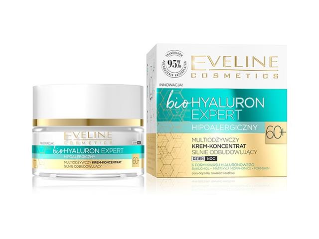 EVELINE COSMETICS BIO HYALURON EXPERT Multiodżywczy Krem-Koncentrat silnie odbudowujący 60+ interakcje ulotka   50 ml