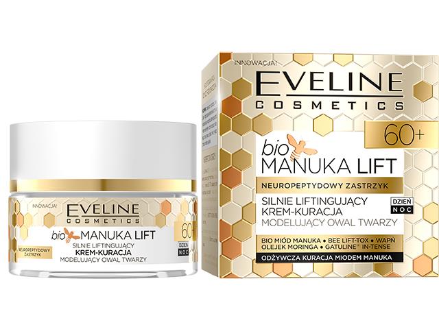 EVELINE COSMETICS BIO MANUKA LIFT Silnie Liftingujący Krem-Kuracja modelujący owal twarzy interakcje ulotka krem - 50 ml