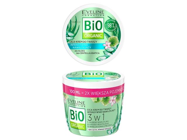 EVELINE COSMETICS BIO ORGANIC Intensywnie Nawilżający Cica-Krem do twarzy interakcje ulotka krem  100 ml