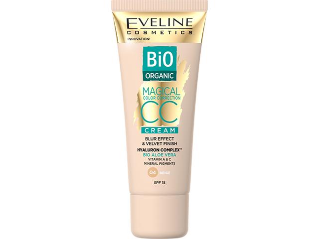 EVELINE COSMETICS BIO ORGANIC MAGICAL COLOUR CORRECTION CC Krem nr 04 interakcje ulotka krem  30 ml