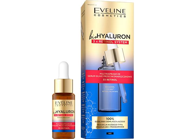 Eveline Cosmetics Biohyaluron 3xretinol System Serum silnie przeciwzmarszczkowe multinaprawcze interakcje ulotka   18 ml