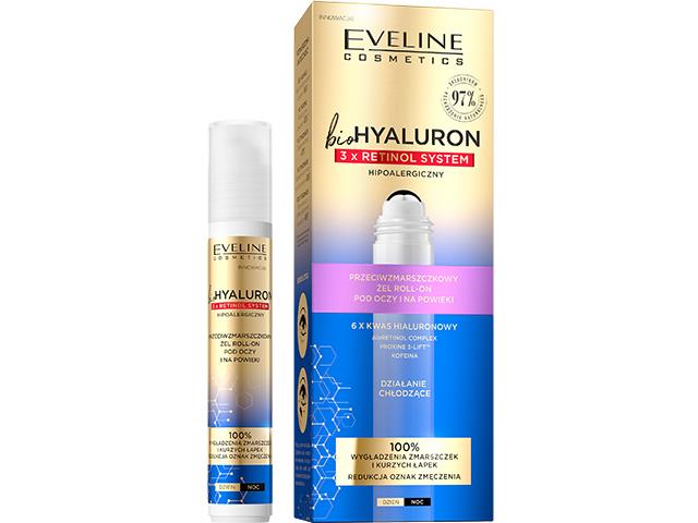Eveline Cosmetics Biohyaluron 3xretinol System Żel roll-on przeciwzmarszczkowy pod oczy i na powieki interakcje ulotka   15 ml