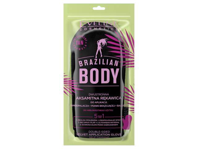 EVELINE COSMETICS BRAZILIAN BODY Dwustronna aksamitna rękawica interakcje ulotka rękawice  1 szt.