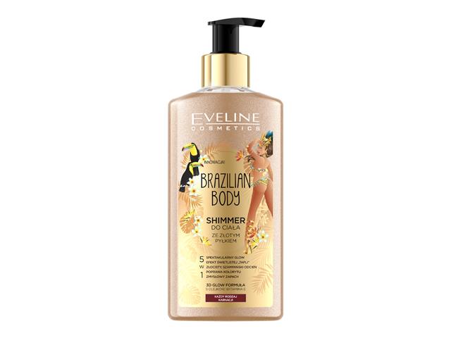 Eveline Cosmetics Brazilian Body Shimmer do ciała ze złotym pyłkiem interakcje ulotka olejek  150 ml