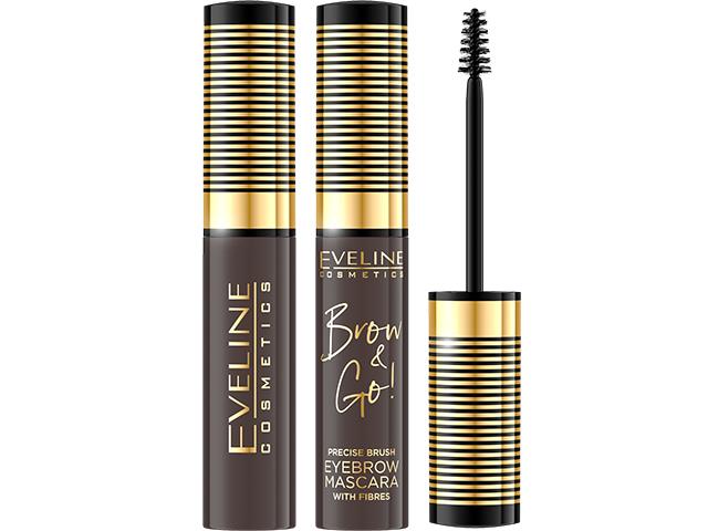 Eveline Cosmetics Brow&go! Mascara do brwi z zagęszczającymi włókienkami dark NR 02 interakcje ulotka maskara  6 ml