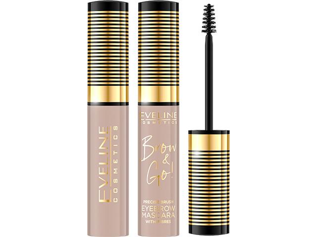 EVELINE COSMETICS BROW&GO! Mascara do brwi z zagęszczającymi włókienkami nr 05 Taupe interakcje ulotka maskara  6 ml