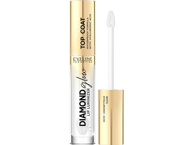 EVELINE COSMETICS DIAMOND GLOW LIP LUMINIZER Błyszczyk z kwasem hialuronowym nr 01 Top Coat interakcje ulotka błyszczyk  4 ml