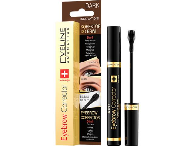 EVELINE COSMETICS EYEBROW CORRECTOR Korektor do brwi 5w1 Dark interakcje ulotka korektor - 9 ml