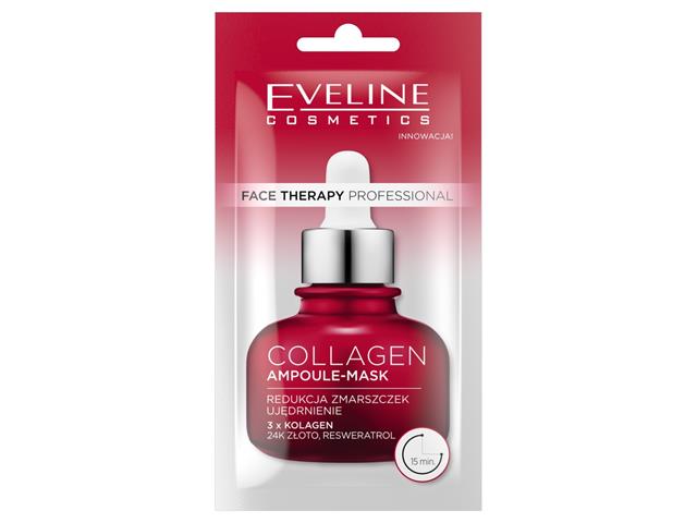 EVELINE COSMETICS FACE THERAPY PROFESSIONAL AMPOULE MASK Collagen interakcje ulotka   8 ml