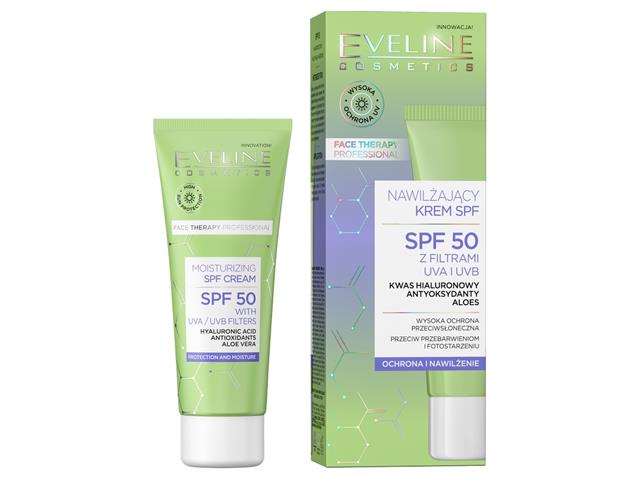 EVELINE COSMETICS FACE THERAPY PROFESSIONAL Krem SPF 50 nawilżający UVA i UVB interakcje ulotka krem - 30 ml