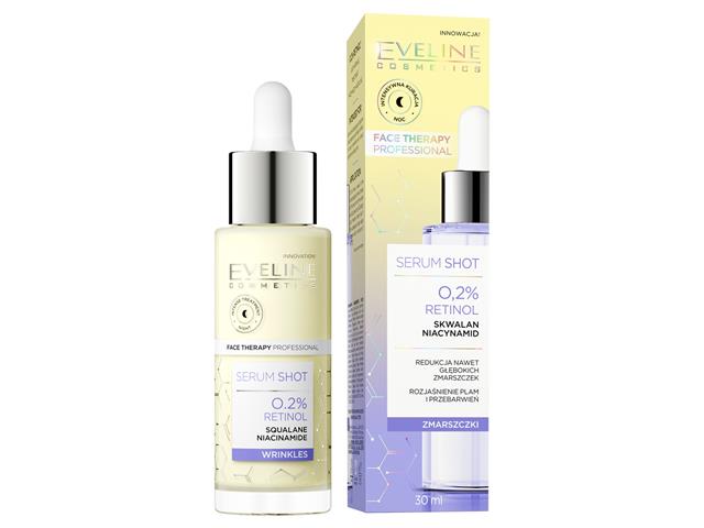 EVELINE COSMETICS FACE THERAPY PROFESSIONAL Serum Shot Kuracja 0,2% retinol Zmarszczki interakcje ulotka serum  30 ml