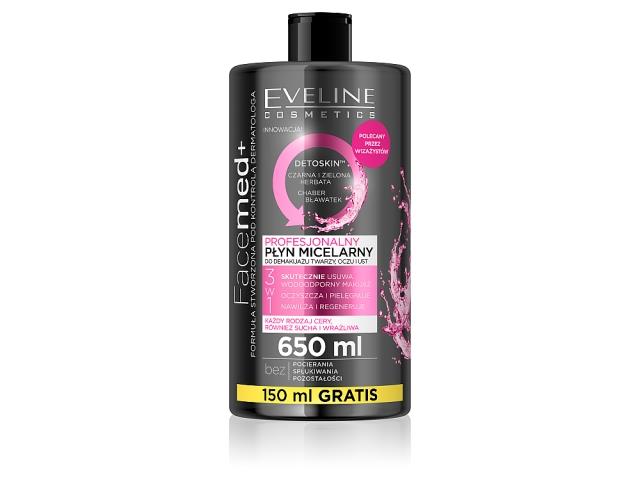 EVELINE COSMETICS FACEMED+ Profesjonalny Płyn micelarny 3w1 interakcje ulotka   650 ml