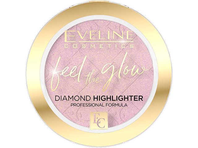 EVELINE COSMETICS FEEL THE GLOW Rozświetlacz nr 03 Rose Gold interakcje ulotka puder - 4,2 g