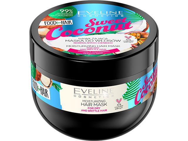 EVELINE COSMETICS FOOD FOR HAIR Nawilżająca Maska do włosów Sweet Coconut interakcje ulotka maska do włosów  500 ml