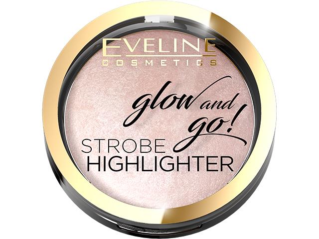 EVELINE COSMETICS GLOW AND GO Rozświetlacz wypiekany nr 01 champagne interakcje ulotka puder  14 g