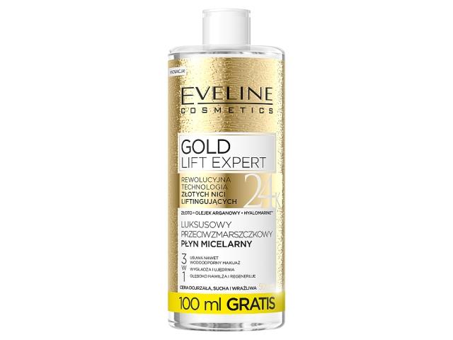 EVELINE COSMETICS GOLD LIFT EXPERT Luksusowy Przeciwzmarszczkowy Płyn micelarny 3w1 interakcje ulotka płyn  500 ml