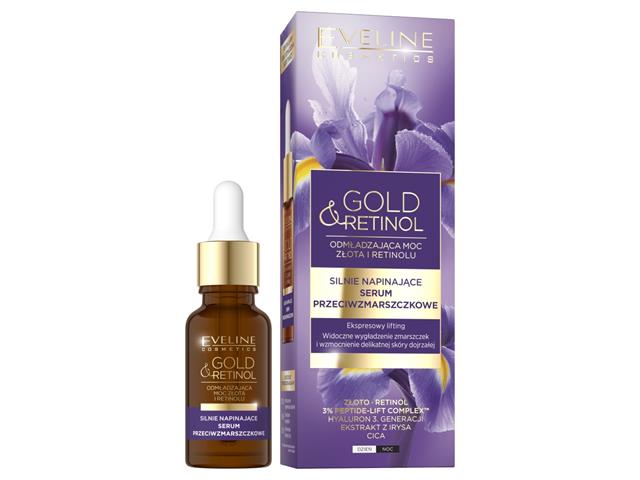 EVELINE COSMETICS GOLD&RETINOL Silnie Napinające Serum przeciwzmarszczkowe interakcje ulotka serum  18 ml