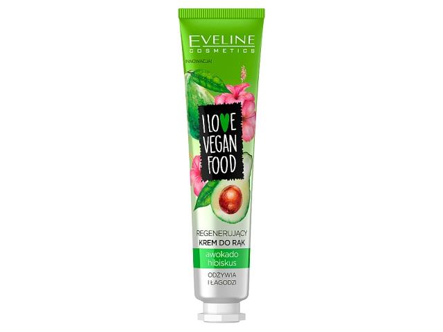 EVELINE COSMETICS I LOVE VEGAN FOOD Regenerujący Krem do rąk awokado & hibiskus interakcje ulotka krem  50 ml