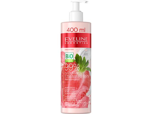 Eveline Cosmetics Jogurt do ciała 99% natural, nawilżająco-wygładzający strawberry interakcje ulotka mleczko  400 ml