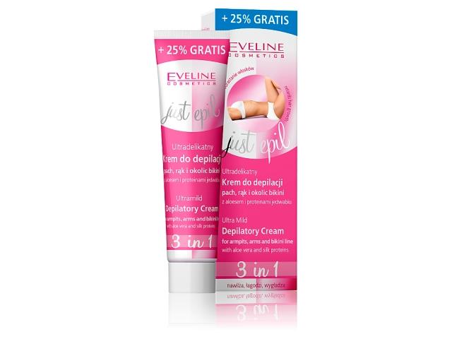 EVELINE COSMETICS JUST EPIL Ultradelikatny Krem do depilacji pach, rąk i okolic bikini interakcje ulotka krem  125 g