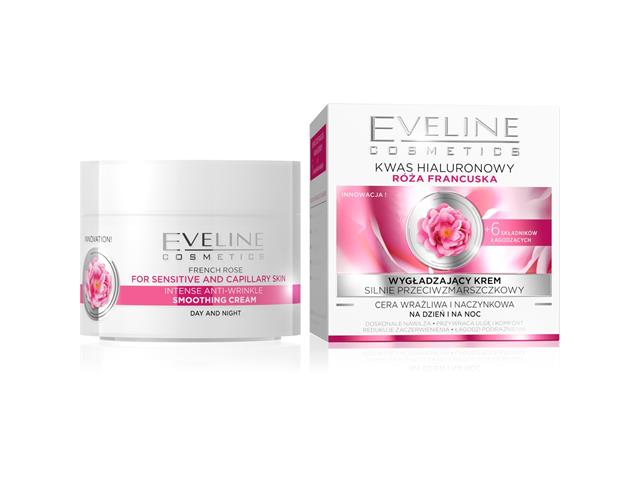 EVELINE COSMETICS KWAS HIALURONOWY RÓŻA FRANCUSKA Wygładzający Krem silnie przeciwzmarszkowy interakcje ulotka krem - 50 ml