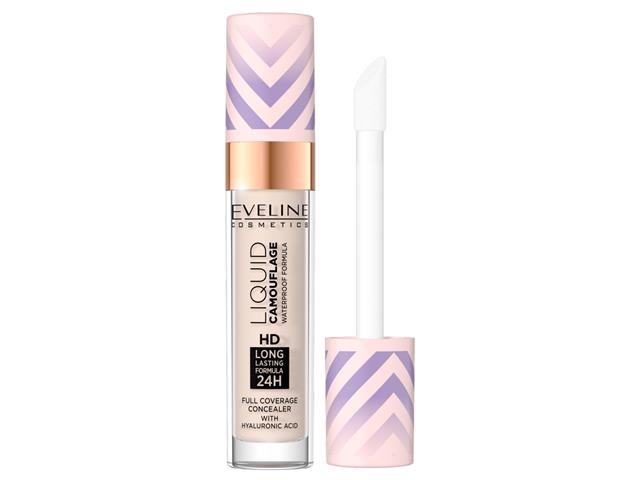 EVELINE COSMETICS LIQUID CAMOUFLAGE Kamuflaż do twarzy z kwasem hialuronowym nr 01 Light Porcelain interakcje ulotka korektor  7 ml