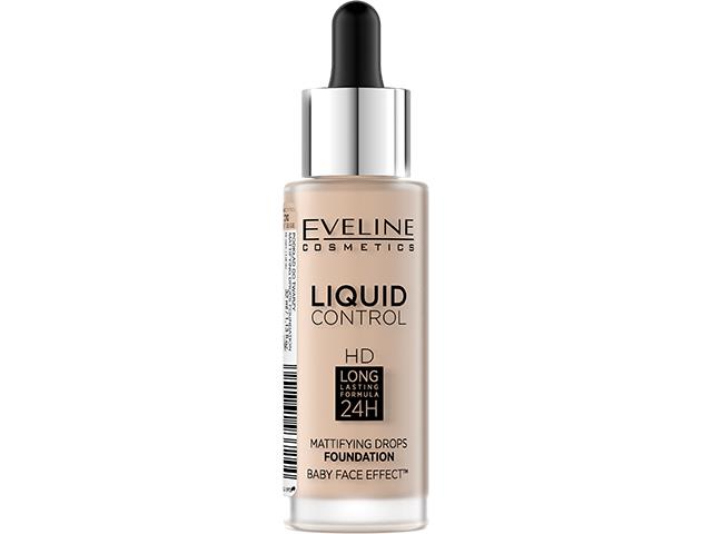 EVELINE COSMETICS LIQUID CONTROL HD Matujący Podkład do twarzy 010 Light Beige interakcje ulotka podkład do twarzy  32 ml