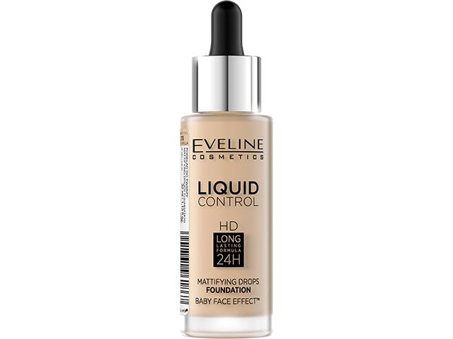 EVELINE COSMETICS LIQUID CONTROL HD Matujący Podkład do twarzy 015 Light Vanilla interakcje ulotka podkład do twarzy  32 ml