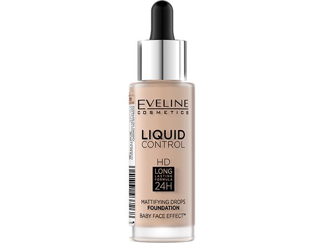 EVELINE COSMETICS LIQUID CONTROL HD Matujący Podkład do twarzy 030 Sand Beige interakcje ulotka podkład do twarzy  32 ml