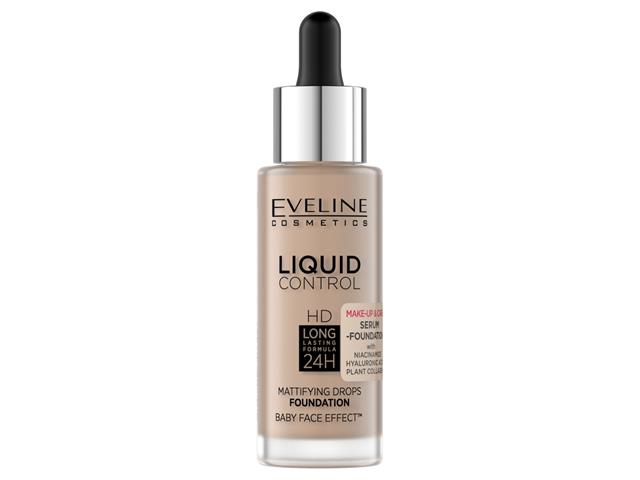 EVELINE COSMETICS LIQUID CONTROL HD Matujący Podkład do twarzy z niacynamidem 25 light rose interakcje ulotka podkład do twarzy  32 ml