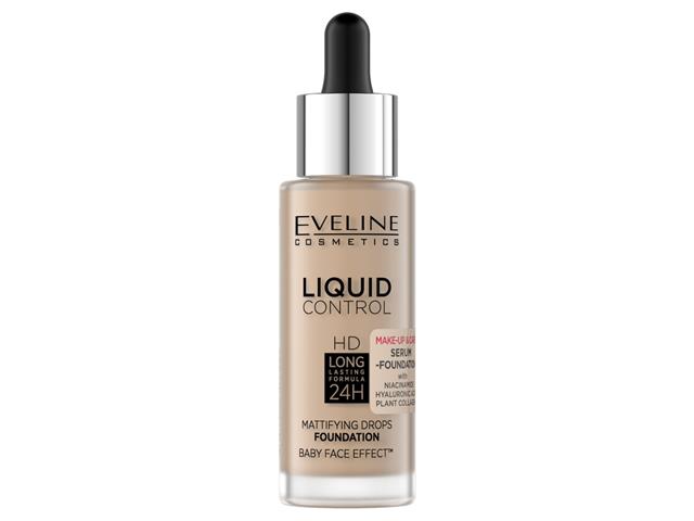 EVELINE COSMETICS LIQUID CONTROL HD Matujący Podkład do twarzy z niacynamidem 35 natural beige interakcje ulotka podkład do twarzy - 32 ml