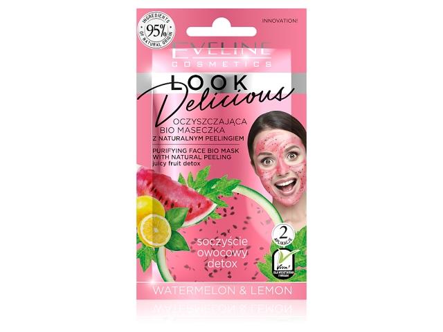EVELINE COSMETICS LOOK DELICIOUS Oczyszczająca Maseczka do twarzy Watermelon & Lemon interakcje ulotka maseczka - 10 ml