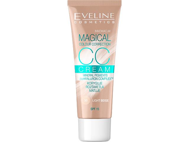 EVELINE COSMETICS MAGICAL COLOUR CORRECTION CC Multifunkcyjny Podkład nr 50 Light Beige interakcje ulotka   30 ml