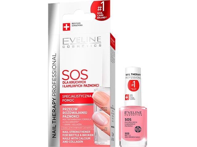 EVELINE COSMETICS NAIL THERAPY Odżywka wzmacniająca dla kruchych i łamliwych paznokci S.O.S. interakcje ulotka odżywka do paznokci  12 ml