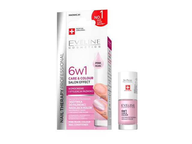 EVELINE COSMETICS NAIL THERAPY PROFESSIONAL Skoncentrowana Odżywka do paznokci 6w1 Pink Pearl interakcje ulotka odżywka do paznokci  5 ml