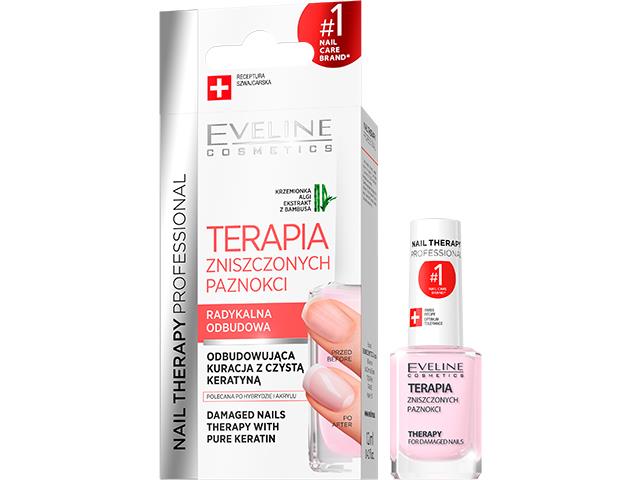 EVELINE COSMETICS NAIL THERAPY Professional Terapia zniszczonych paznokci interakcje ulotka odżywka do paznokci  12 ml