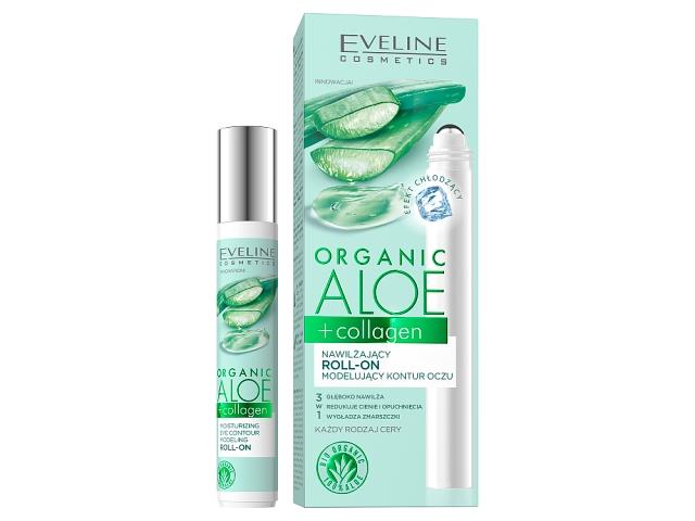 EVELINE COSMETICS ORGANIC ALOE + COLLAGEN Nawilżający Roll-on modelujący kontur oczu interakcje ulotka   15 ml