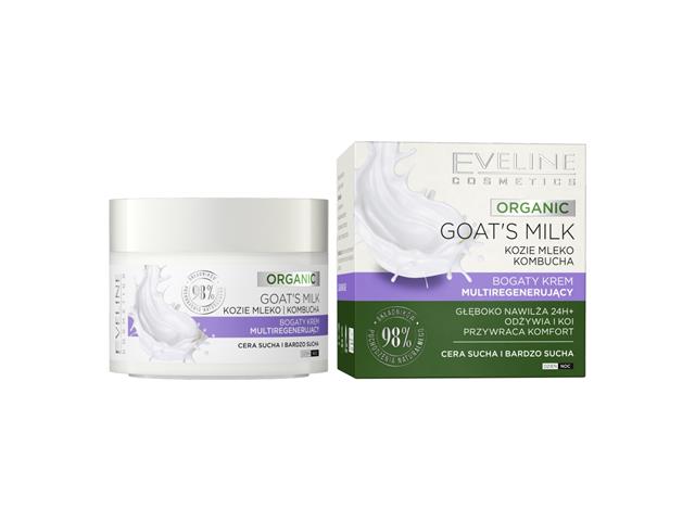 EVELINE COSMETICS ORGANIC KOZIE MLEKO Bogaty Krem multiregenerujący interakcje ulotka krem  50 ml