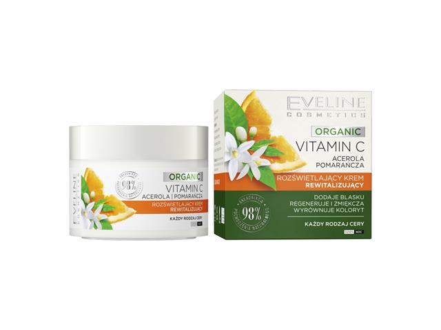 EVELINE COSMETICS ORGANIC VITAMIN C Rozświetlający Krem rewitalizujący interakcje ulotka krem  50 ml