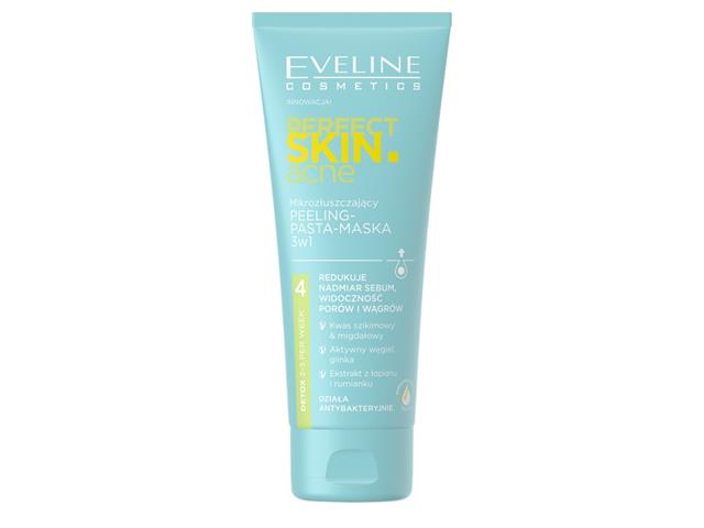 EVELINE COSMETICS PERFECT SKIN.ACNE Mikrozłuszczający Peeling-pasta-maska 3w1 interakcje ulotka peeling - 75 ml