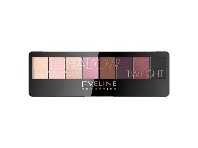 EVELINE COSMETICS PROFESSIONAL EYESHADOW Palette Paleta 8 cieni do powiek Twilight interakcje ulotka cień do powiek - 1 szt.