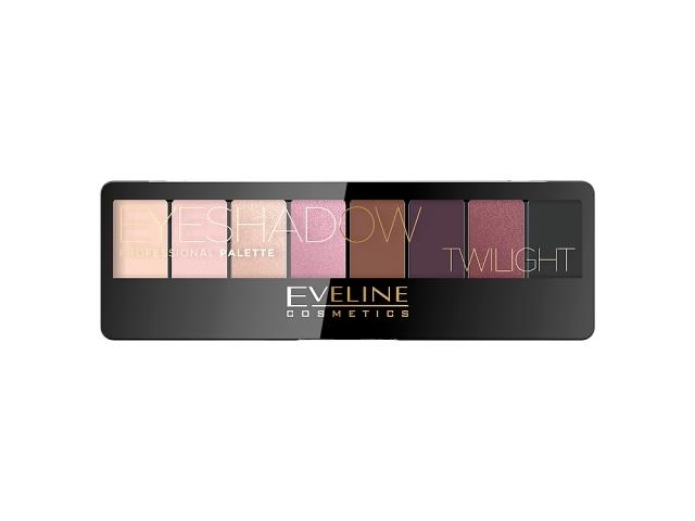 EVELINE COSMETICS PROFESSIONAL EYESHADOW Palette Paleta 8 cieni do powiek Twilight interakcje ulotka cień do powiek  1 szt.