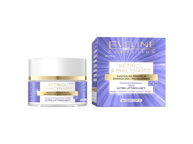 EVELINE COSMETICS RETINOL & NIACYNAMID Skoncentrowany Krem ultraliftingujący na dzień 50+ interakcje ulotka krem - 50 ml