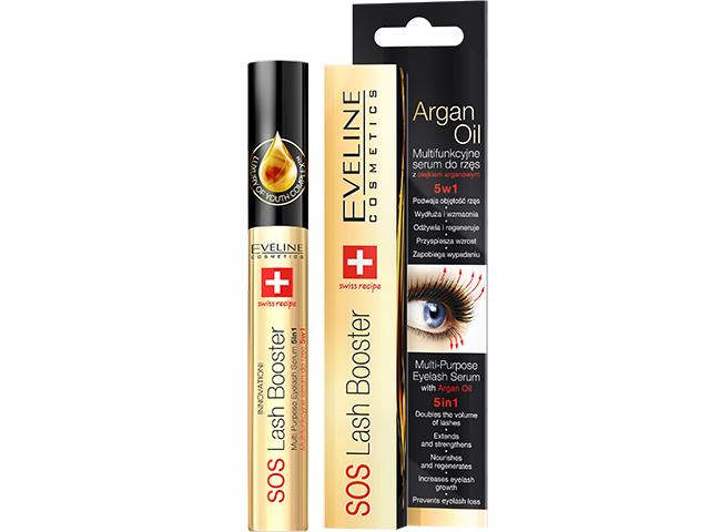 Eveline Cosmetics Sos Lash Booster Serum do rzęs z olejkiem arganowym 5w1 interakcje ulotka serum  10 ml